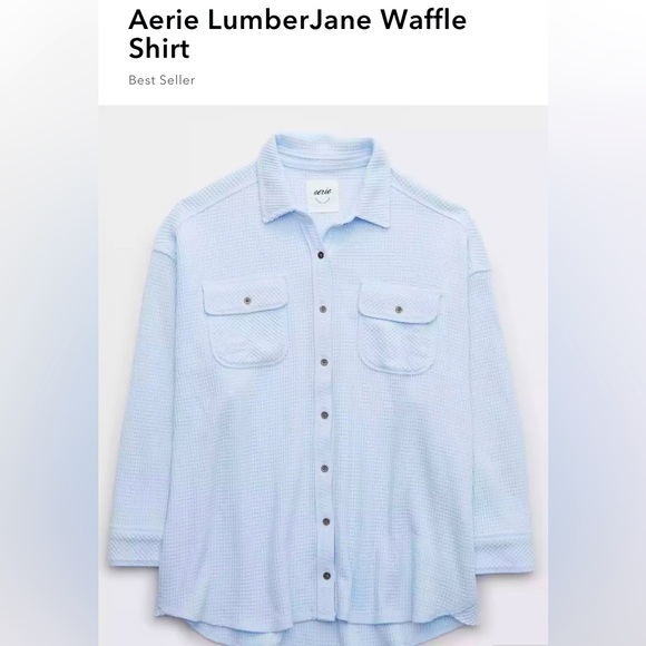 Aerie waffle button down shirt. Never worn. Tags still on. - Picture 1 of 2